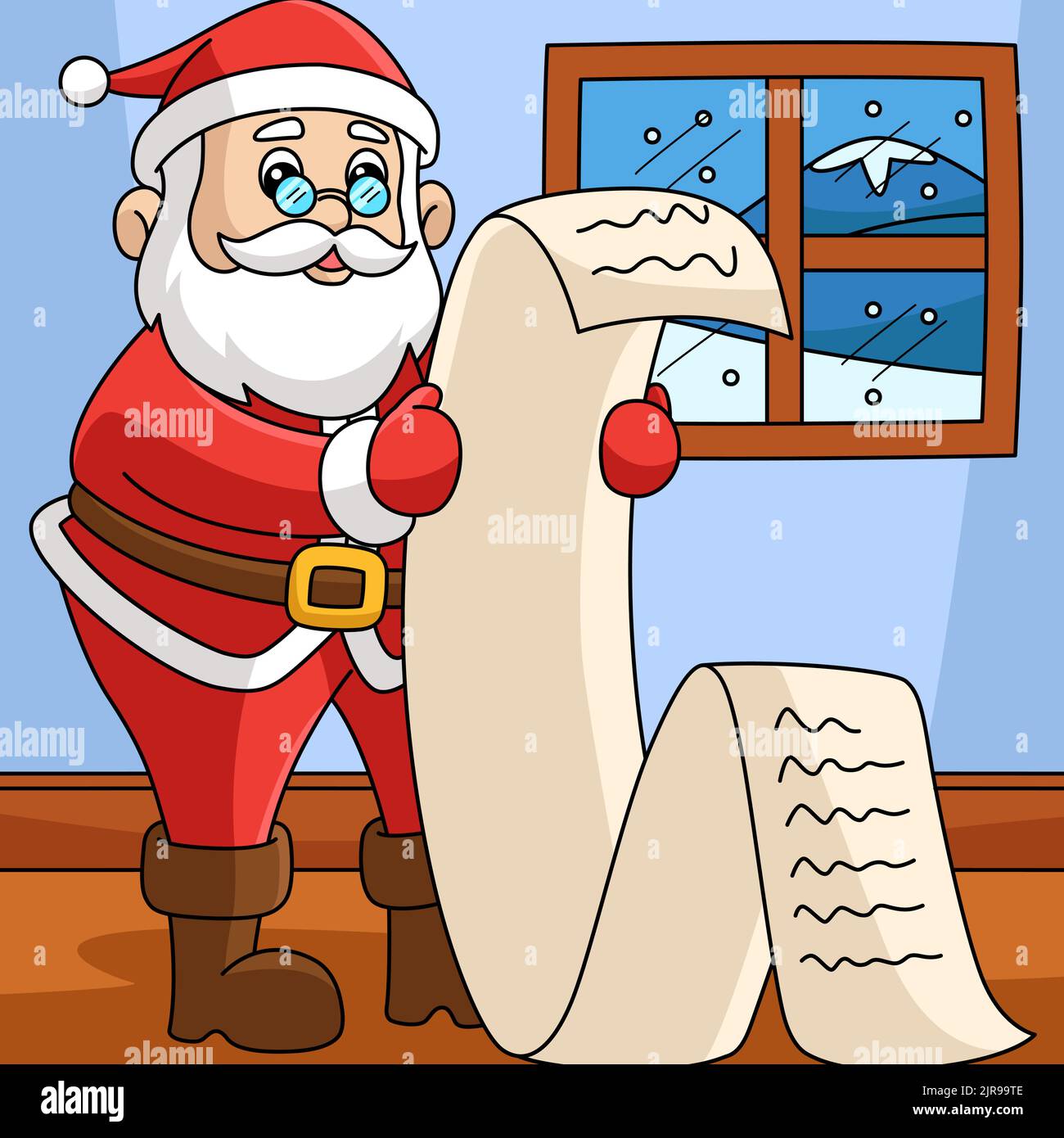 Christmas Santa Claus Colored Cartoon Illustration Stock Vector Image ...