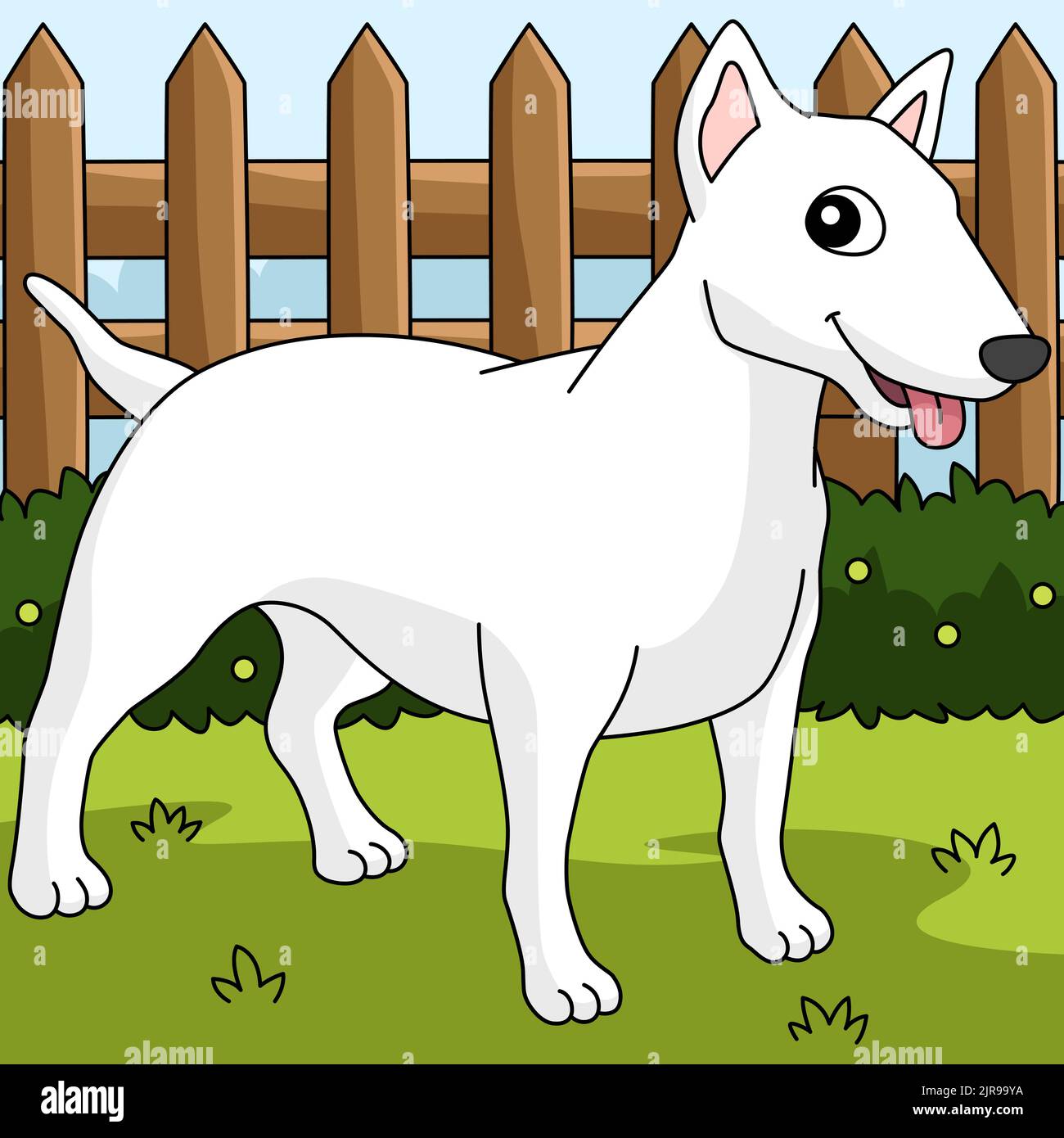 American Pit Bull Terrier Dog Colored Cartoon Stock Vector