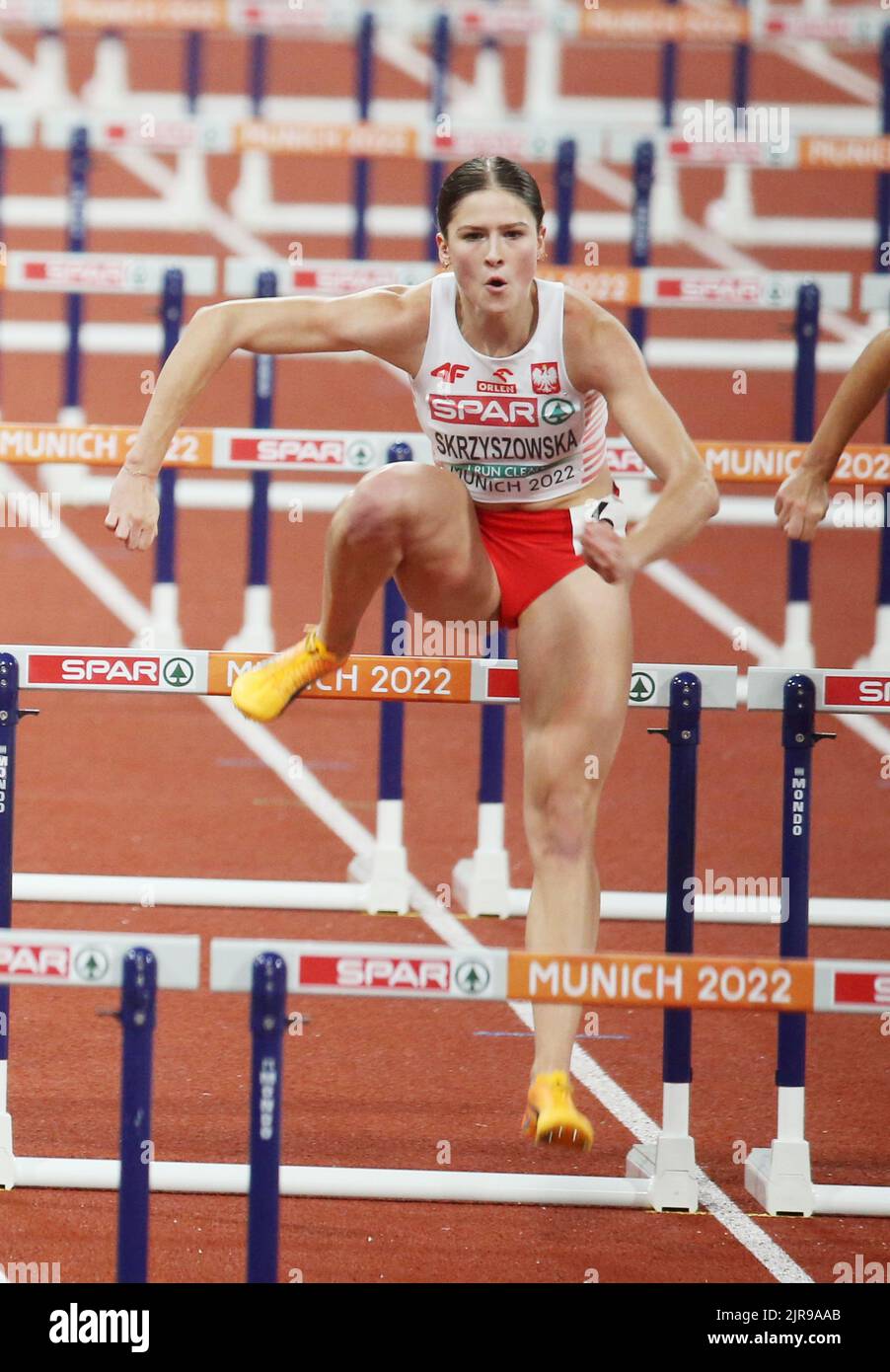 Pia Skrzyszowska of Poland during the Athletics, Womenâ€™s 100m Hurdles