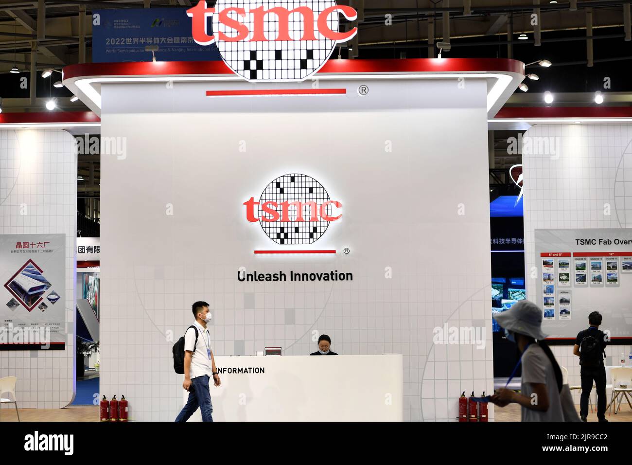 A TSMC booth at the World Semiconductor Congress 2022 in Nanjing ...