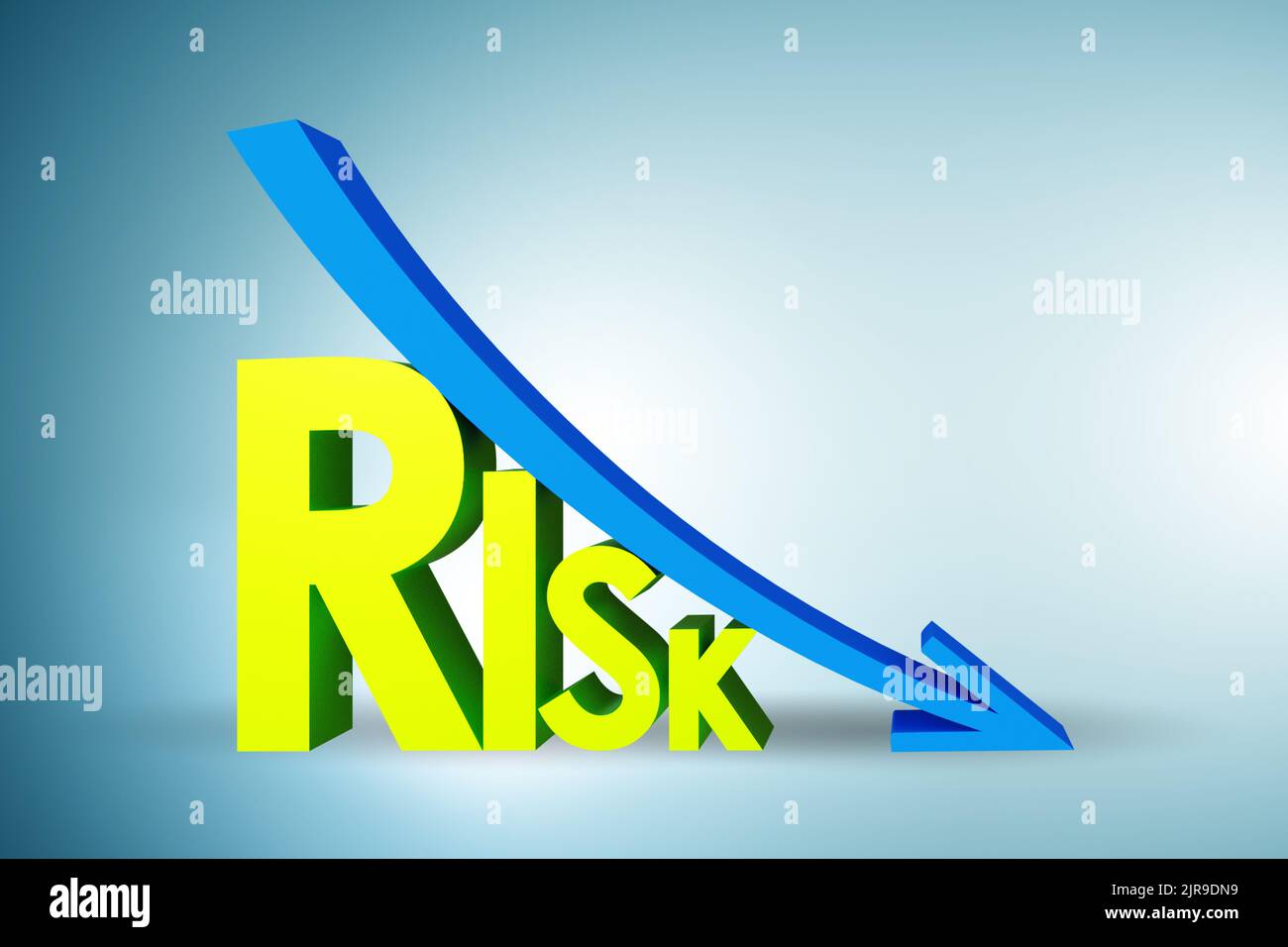Risk reduction concept with the graph Stock Photo - Alamy