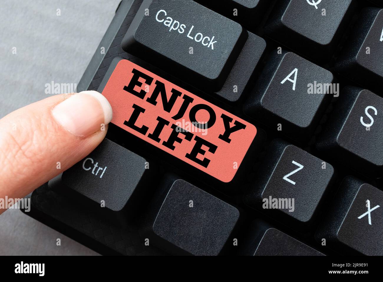 Inspiration showing sign Enjoy Life. Business showcase Any thing, place,food or person, that makes you relax and happy -49064 Stock Photo