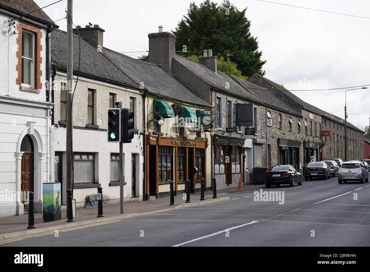 Dublin Road in Monasterevin, Co Kildare, where Dylan McCarthy, from Kilmallock in County Limerick was assaulted on Sunday and later died Tallaght University Hospital on Monday. Picture date: Tuesday August 23, 2022. Stock Photo