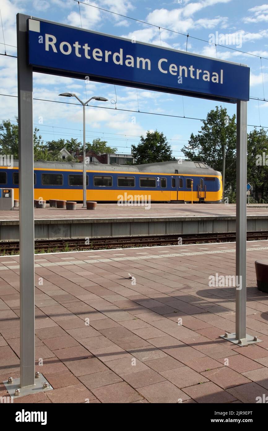ICMm Intercity train at Rotterdam Centraal railway station, The Netherlands. Stock Photo