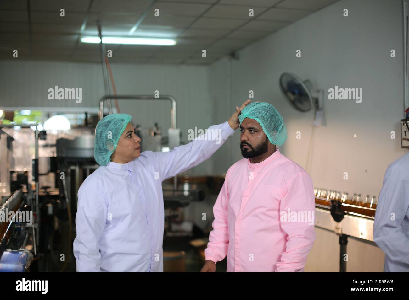 Asian worker labor working in food and beverage for drink industry ...