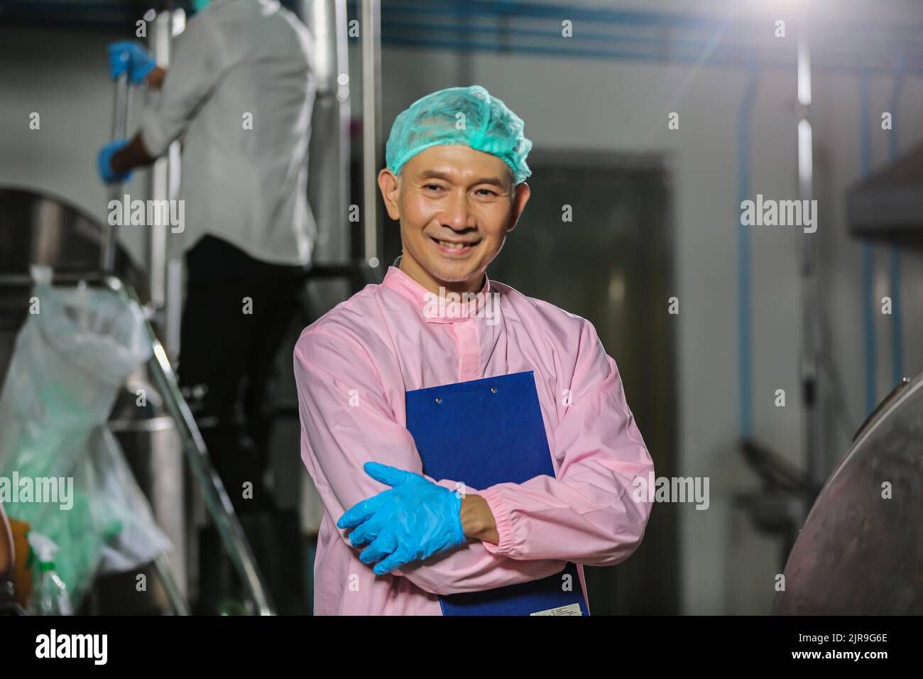Asian worker labor working in food and beverage for drink industry ...