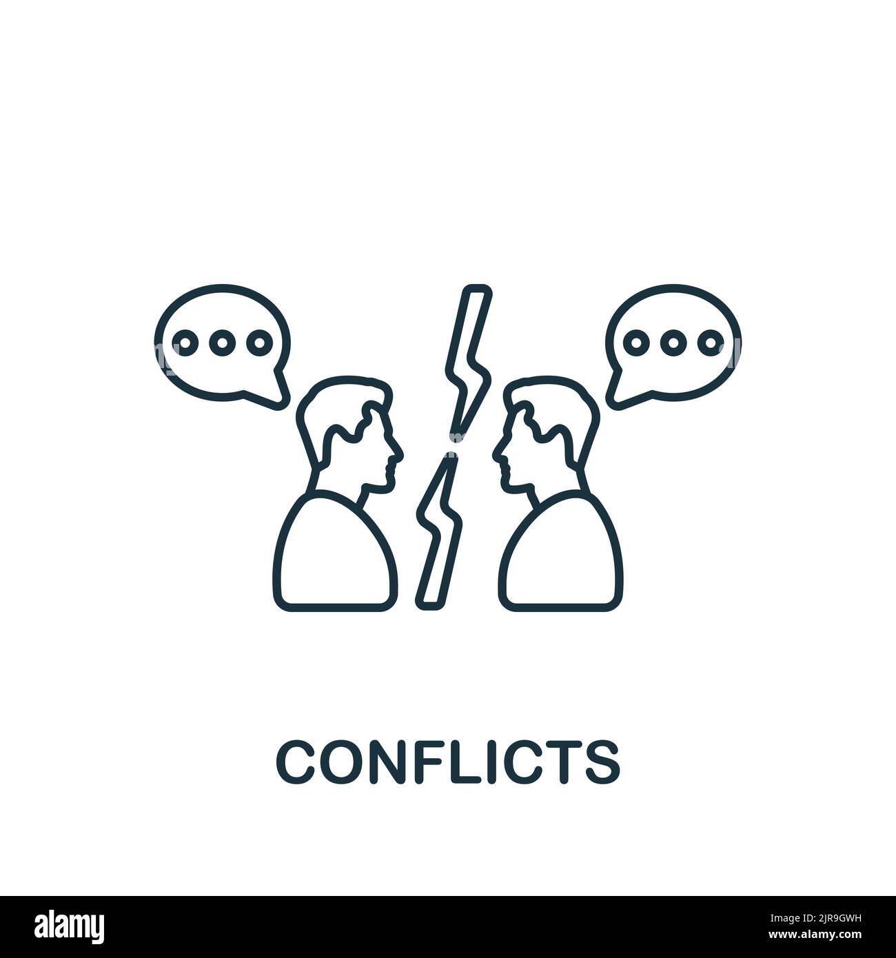 Conflicts icon. Line simple Psychology icon for templates, web design ...