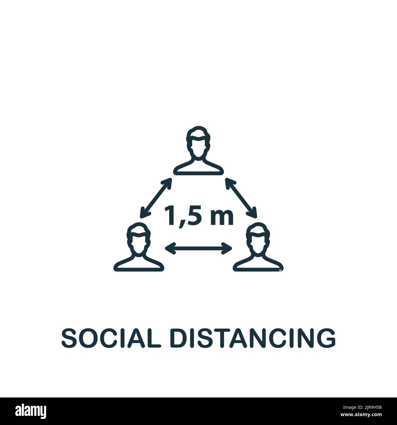 Social Distancing icon. Line simple Quarantine icon for templates, web ...