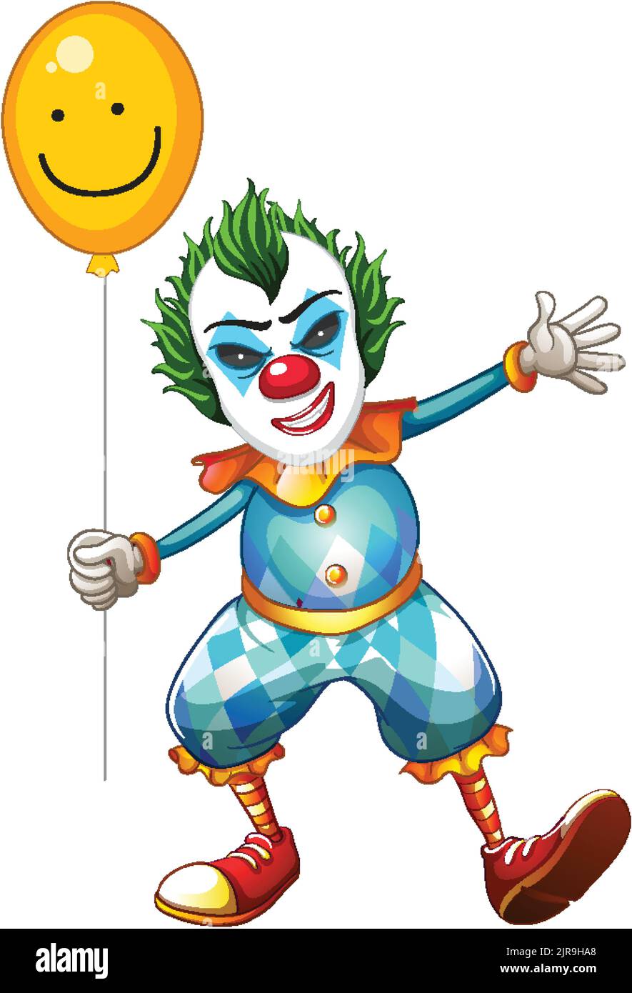 Cartoon clown holding balloon illustration Stock Vector Image & Art - Alamy