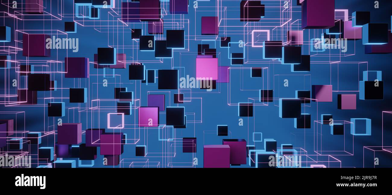3D rendering of a futuristic background with geometric shapes and ...