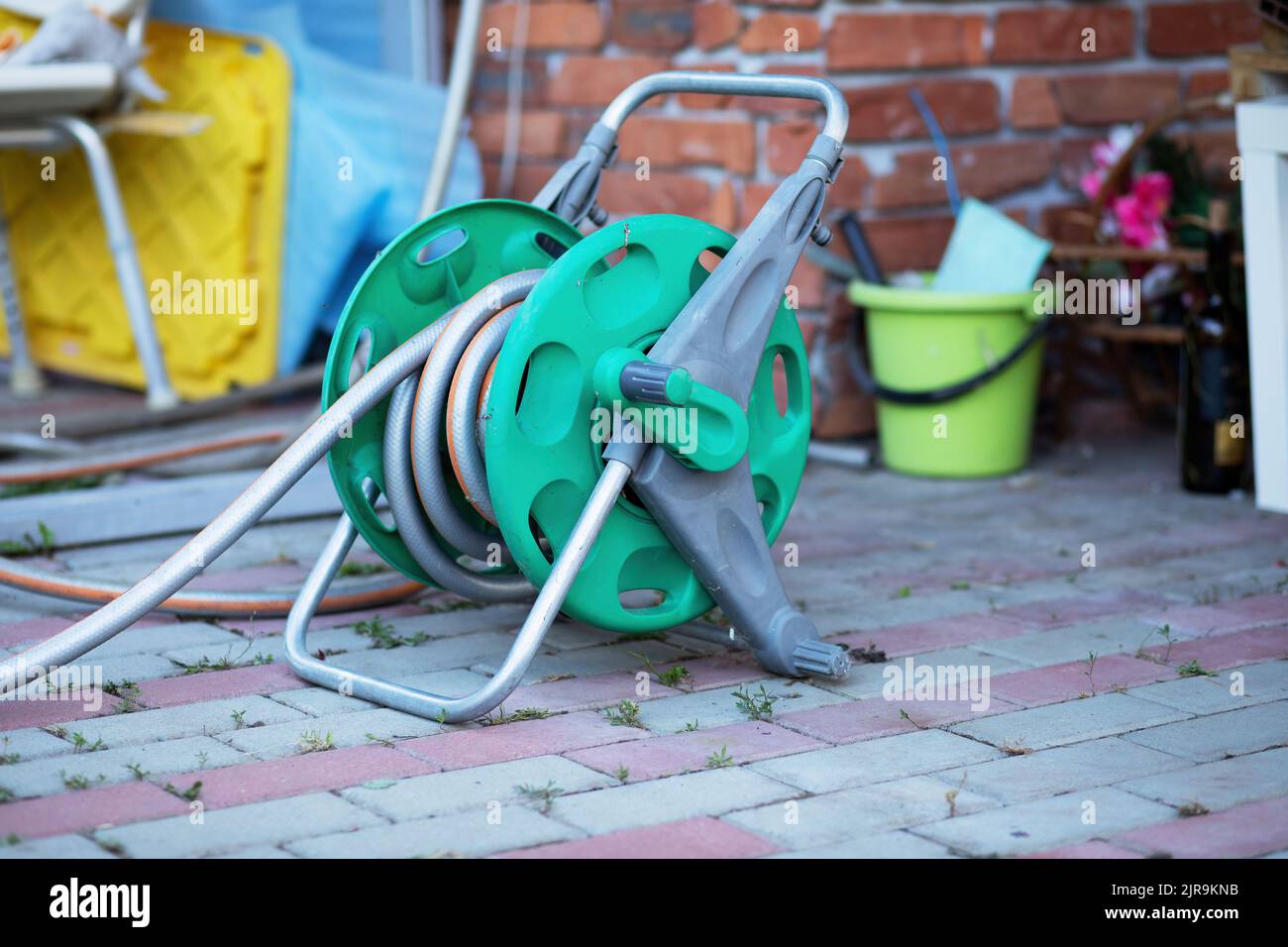 Garden hose pipe reel hi-res stock photography and images - Alamy