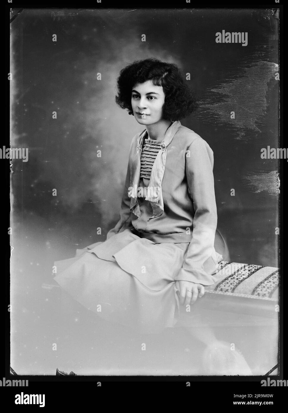 Miss Bouzaide, circa 1930, Wellington, by Cuba Photographic Studio. Stock Photo