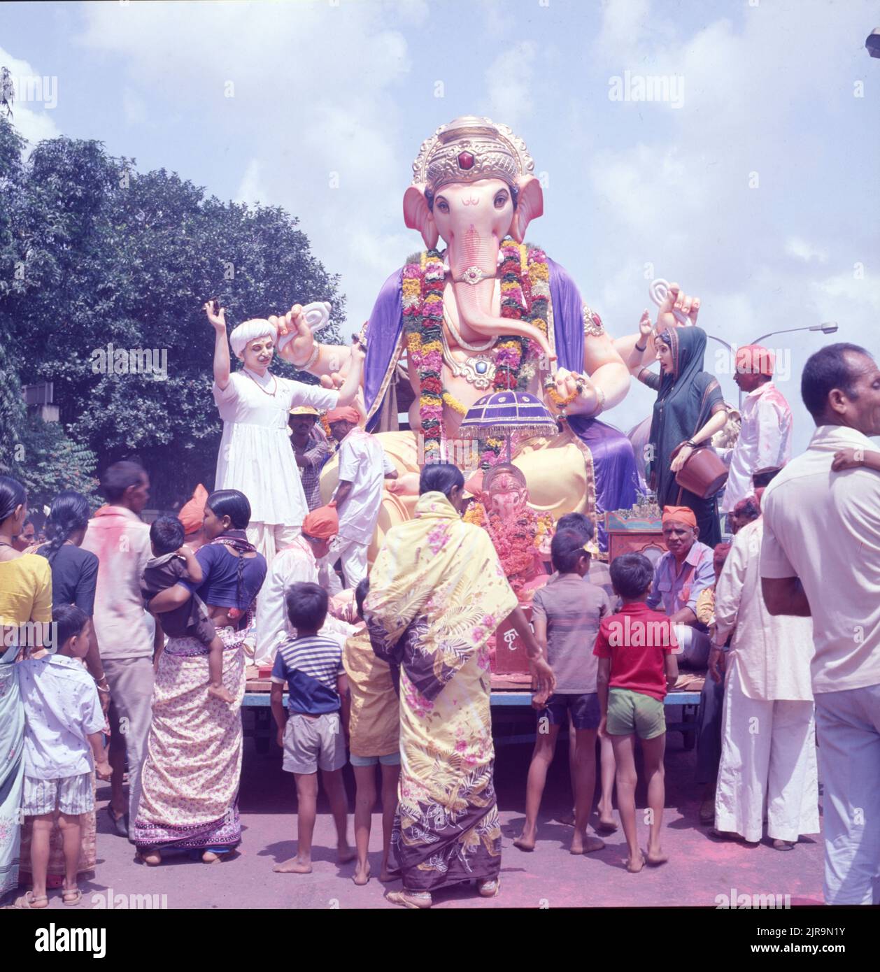 Ganpati Festival, Immersion Procession, Mumbai, Maharashtra Stock Photo