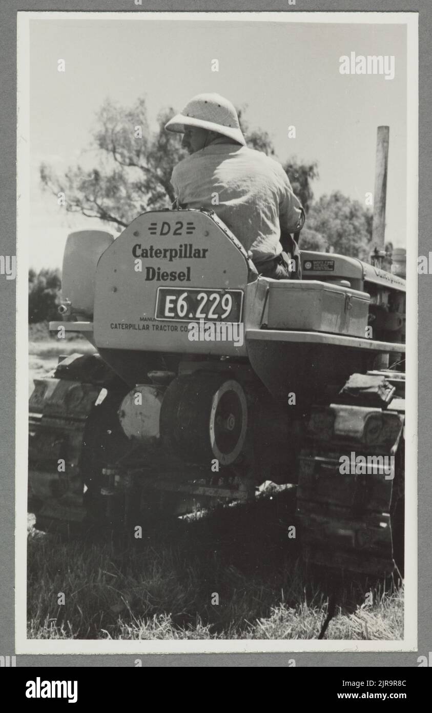 Marra backing the tractor into position, Pukeora farm