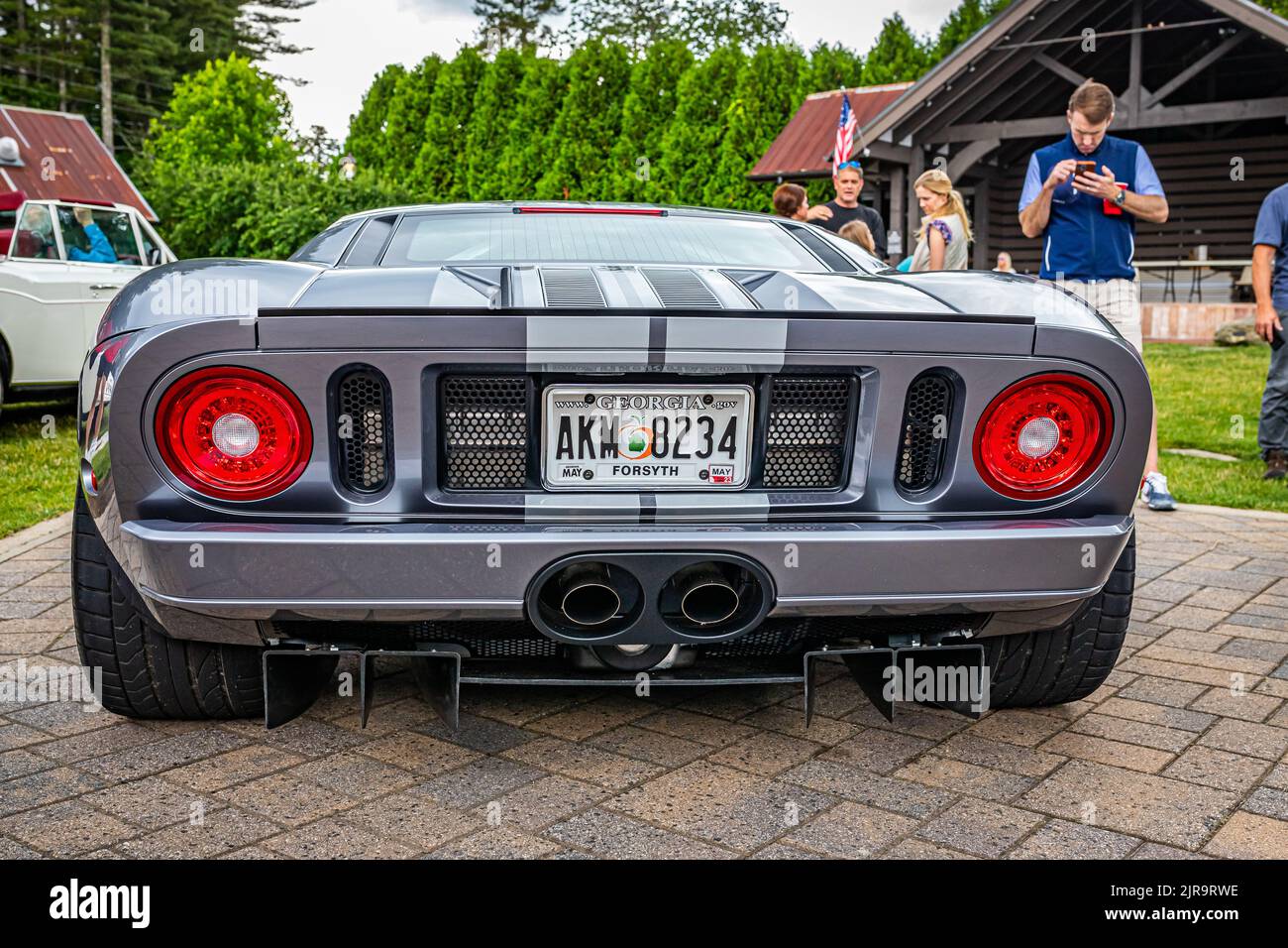 Highlands, NC - June 10, 2022: Low perspective rear view of a 2006 Ford