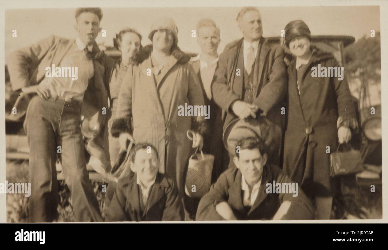 Gathering at Otahuhu, Auckland, 1920s, Ōtāhuhu, by Cyril Francis Revelle Lee-Johnson. Stock Photo