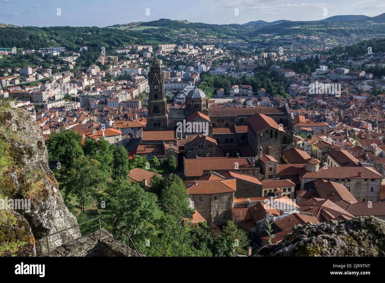 Le Puy-en-Velay (south-central France): overview of the town and Le Puy ...
