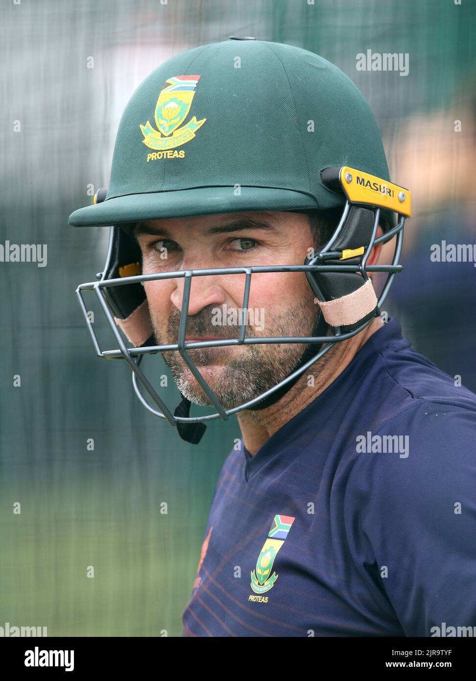 South Africa’s captain Dean Elgar during a nets session at Emirates Old ...