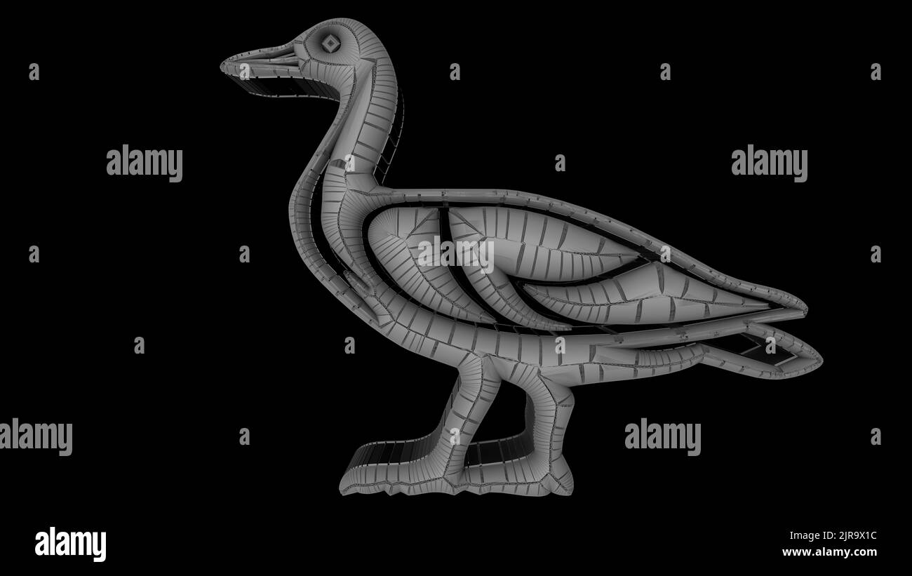 Inspired by Egyptian mythology, presented is a 3D illustration of a