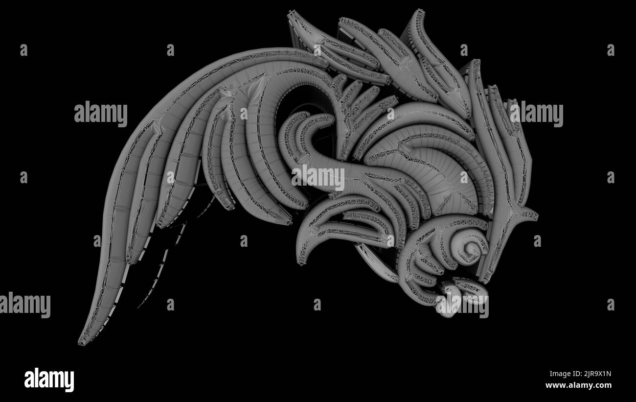 Inspired by Egyptian mythology, presented is a 3D illustration of a