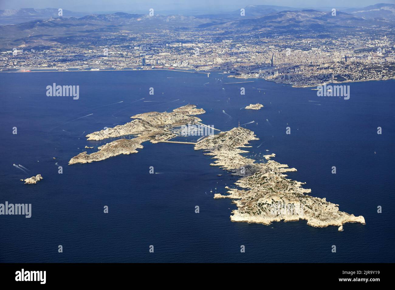 Marseille (south-eastern France): aerial view of the coast and the ...