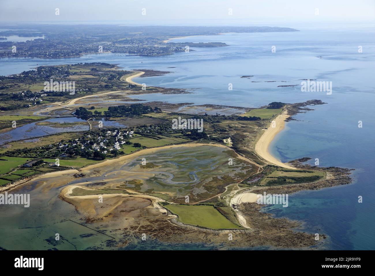 Locmariaquer (Brittany, north-western France): aerial view of the ...