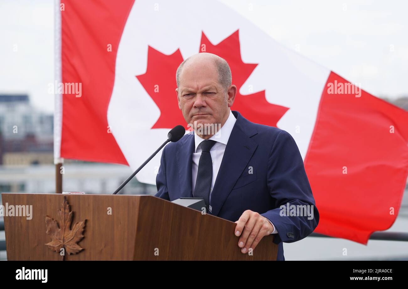 Montreal,Quebec,Canada,August 22,2022.Official state visit of German Chancellor Olaf Schotz in Canada.Mario Beauregard/Alamy News Stock Photo