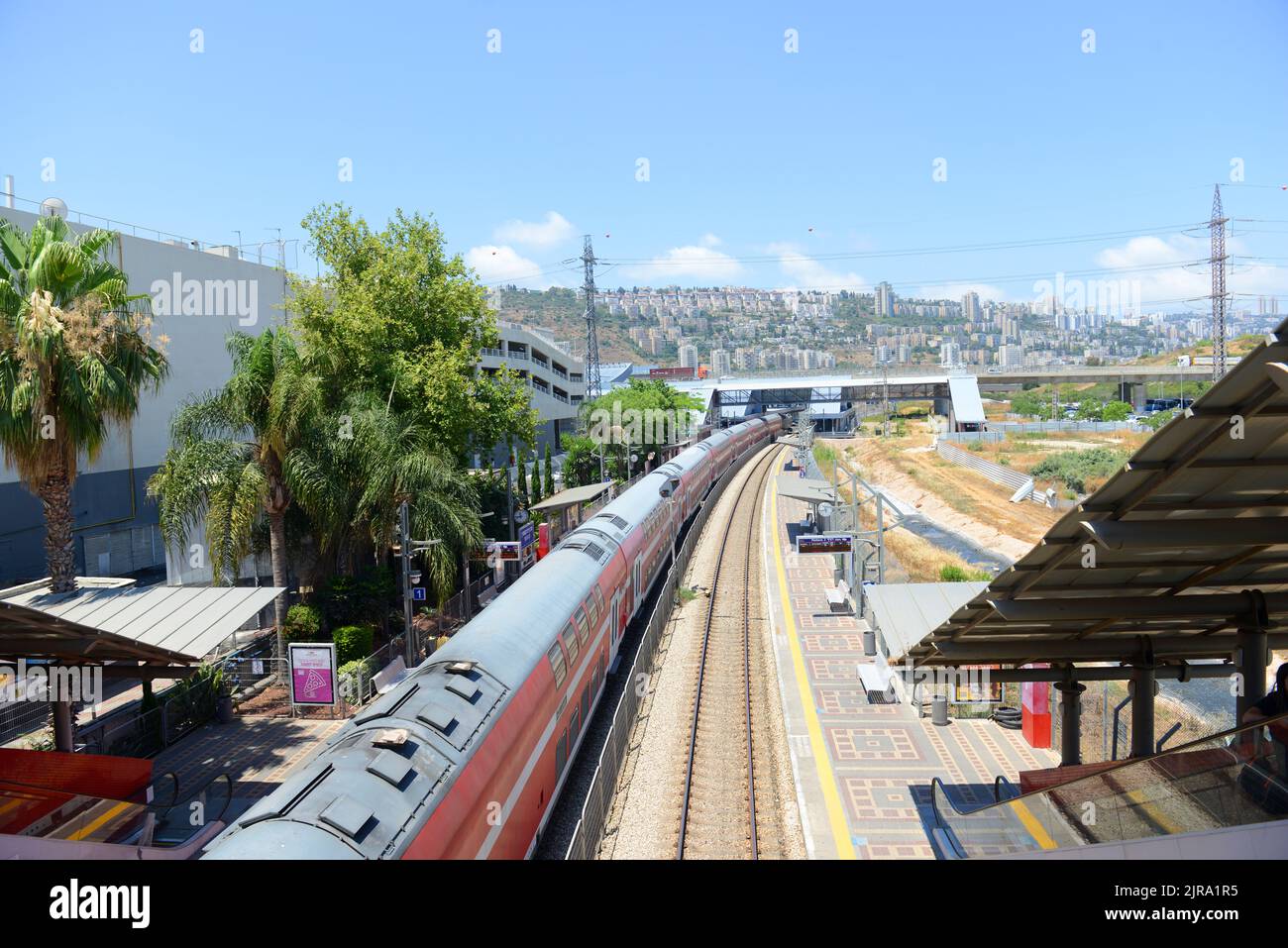 HaMifrats Central Station/Kav HaHof in Haifa, Israel. Stock Photo
