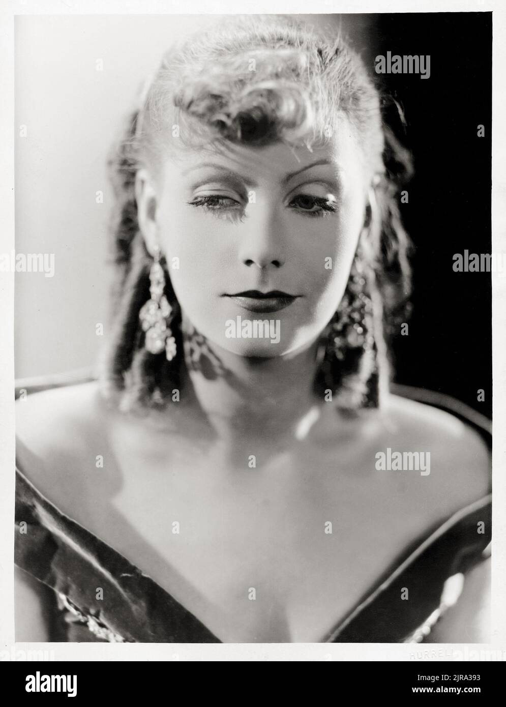 Portrait of Greta Garbo in 'Romance' by George Hurrell (MGM, 1930). Stock Photo