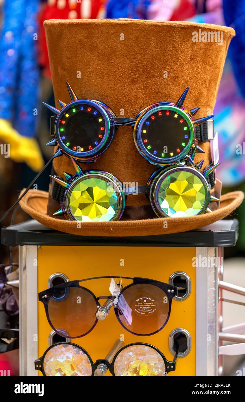 Steampunk Hat with glasses, close up Stock Photo