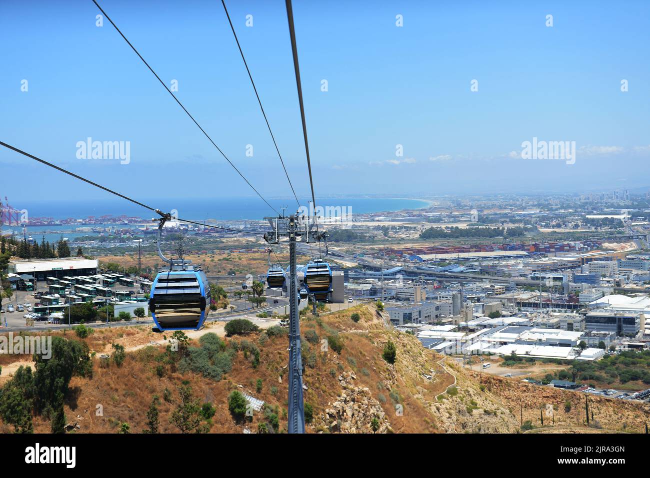 The new Rachbalit cable car system in Haifa, Israel Stock Photo Alamy