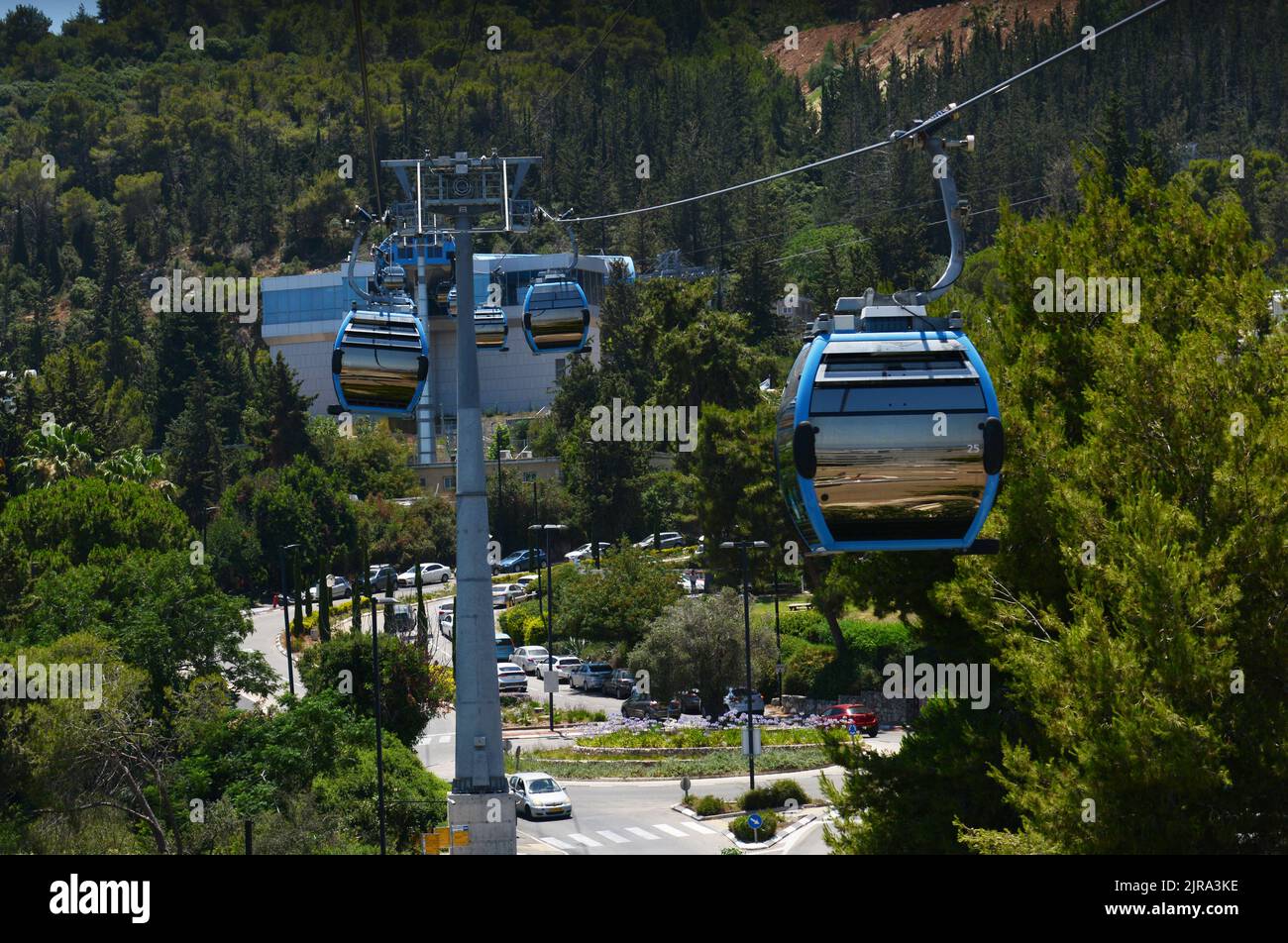 The new Rachbalit cable car system in Haifa, Israel Stock Photo Alamy
