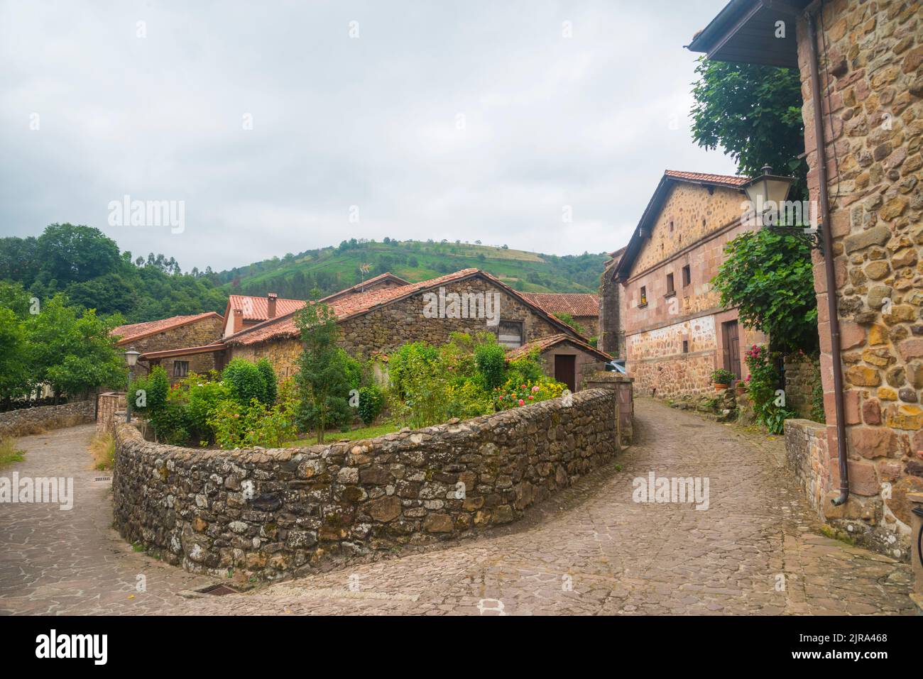 Street. Carmona, Cantabria, Spain. Stock Photo