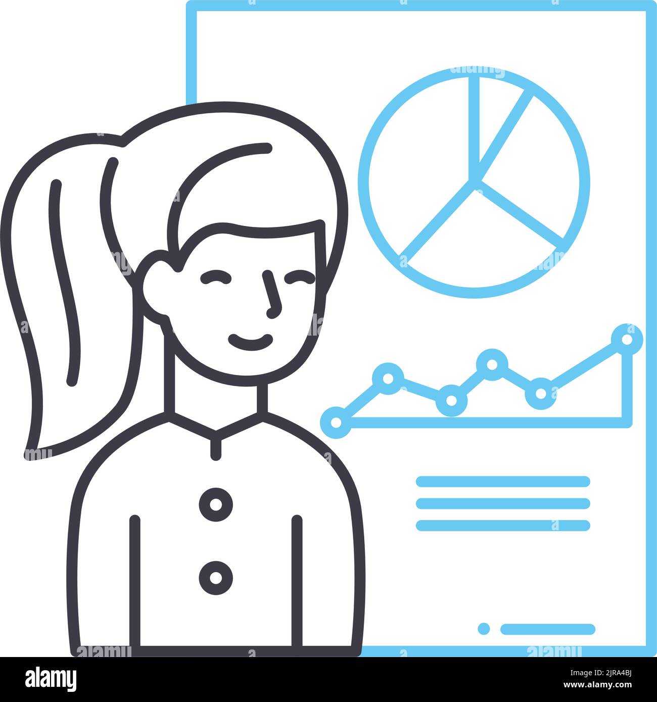 daily report line icon, outline symbol, vector illustration, concept sign Stock Vector