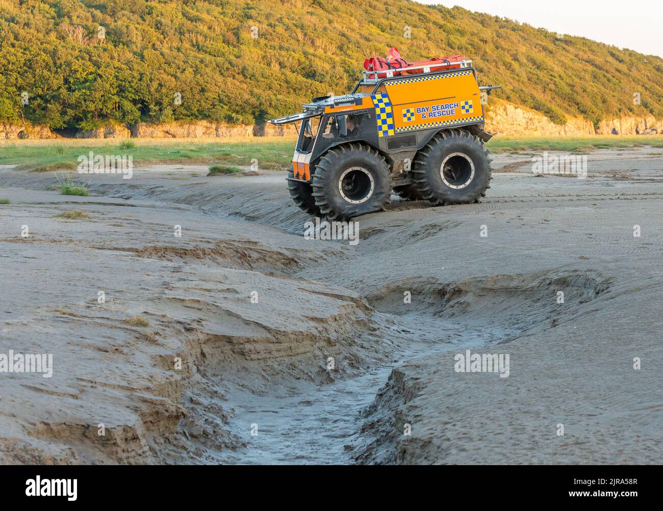 A Bay Search and Rescue Sherp All Terrain Vehicle at White Creek, Arnside, Milnthorpe, Cumbria, UK Stock Photo