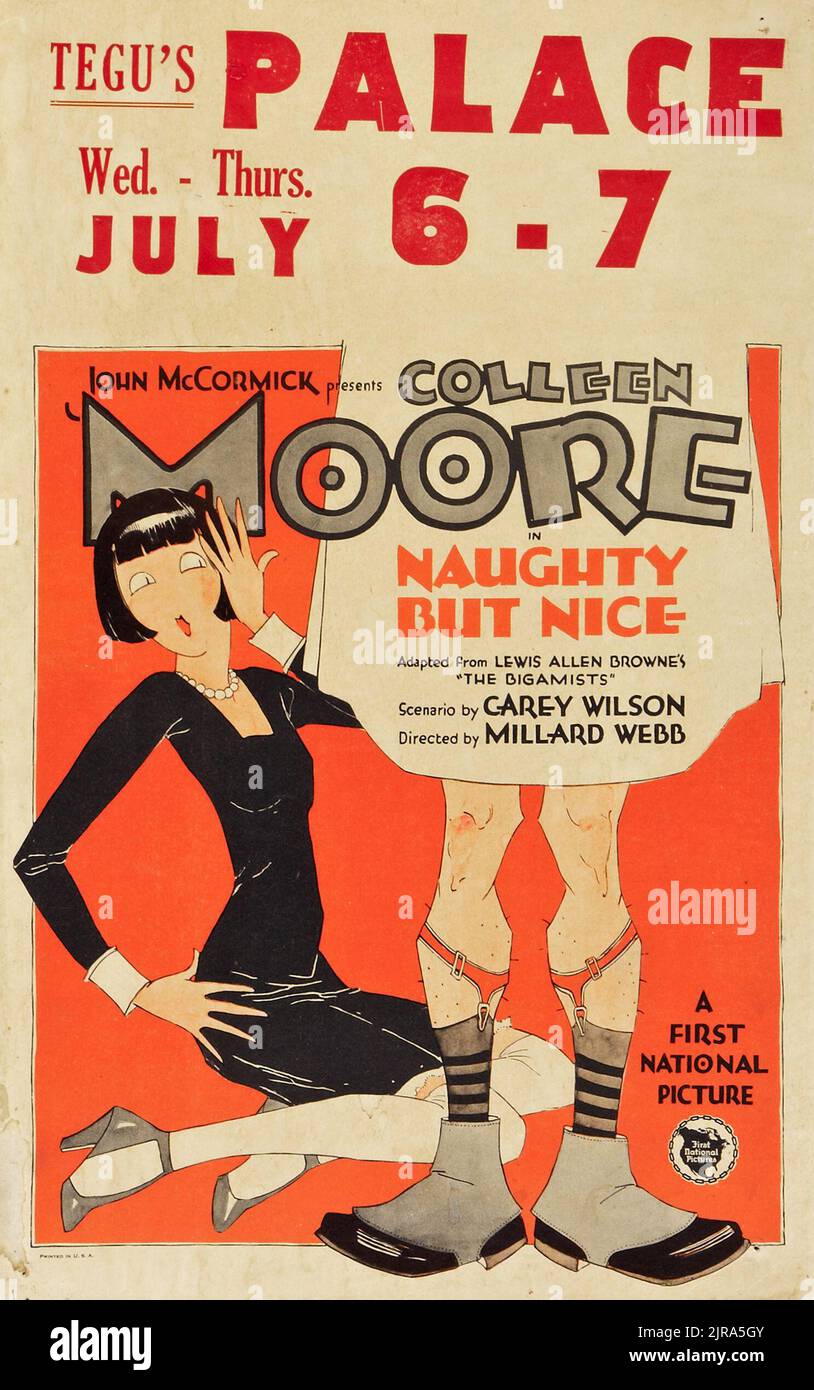 Colleen Moore - Naughty But Nice (First National, 1927). Window Card. Old film advertisement. Stock Photo