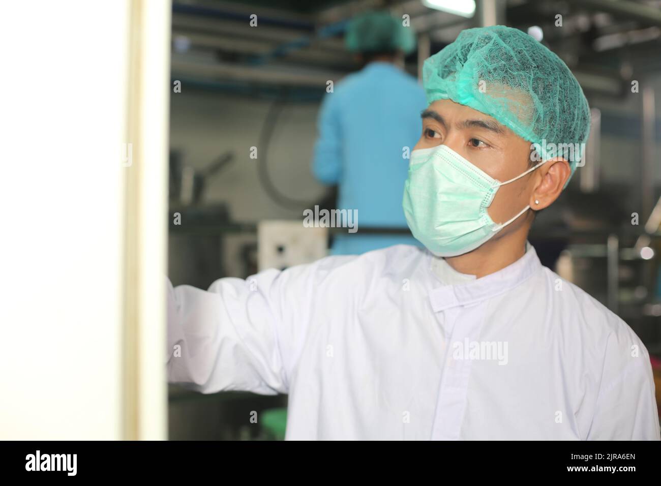 Asian worker labor working in food and beverage for drink industry ...