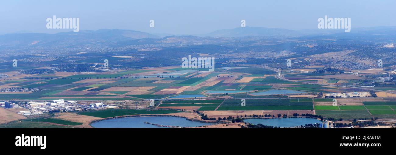 View of fertile farmlands in northern Israel. Stock Photo