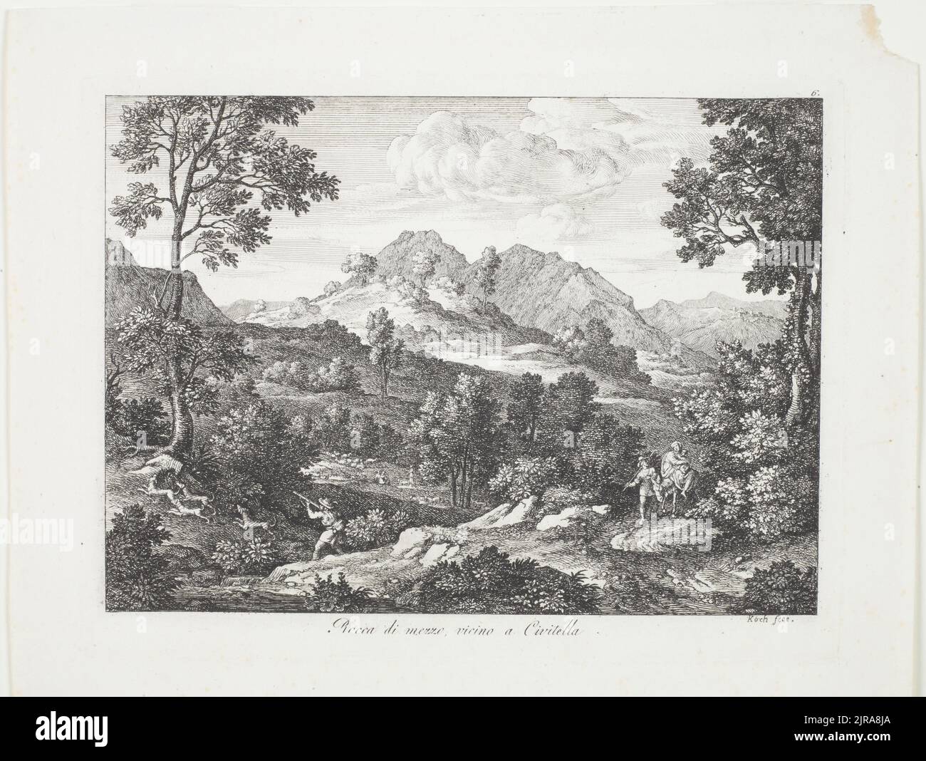 Die Römischen Ansichten (Views of Rome)/ Rocca di Mezzo, vicino a Civitella., 1810, Italy, by Joseph Koch. Gift of Bishop Monrad, 1869. Stock Photo