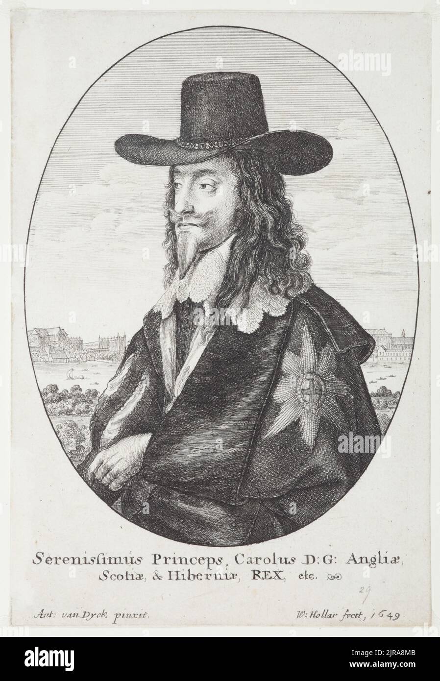 Charles I., 1649, Flanders, by Wenceslaus Hollar, Sir Anthony van Dyck. Gift of Sir John Ilott, 1952. Stock Photo