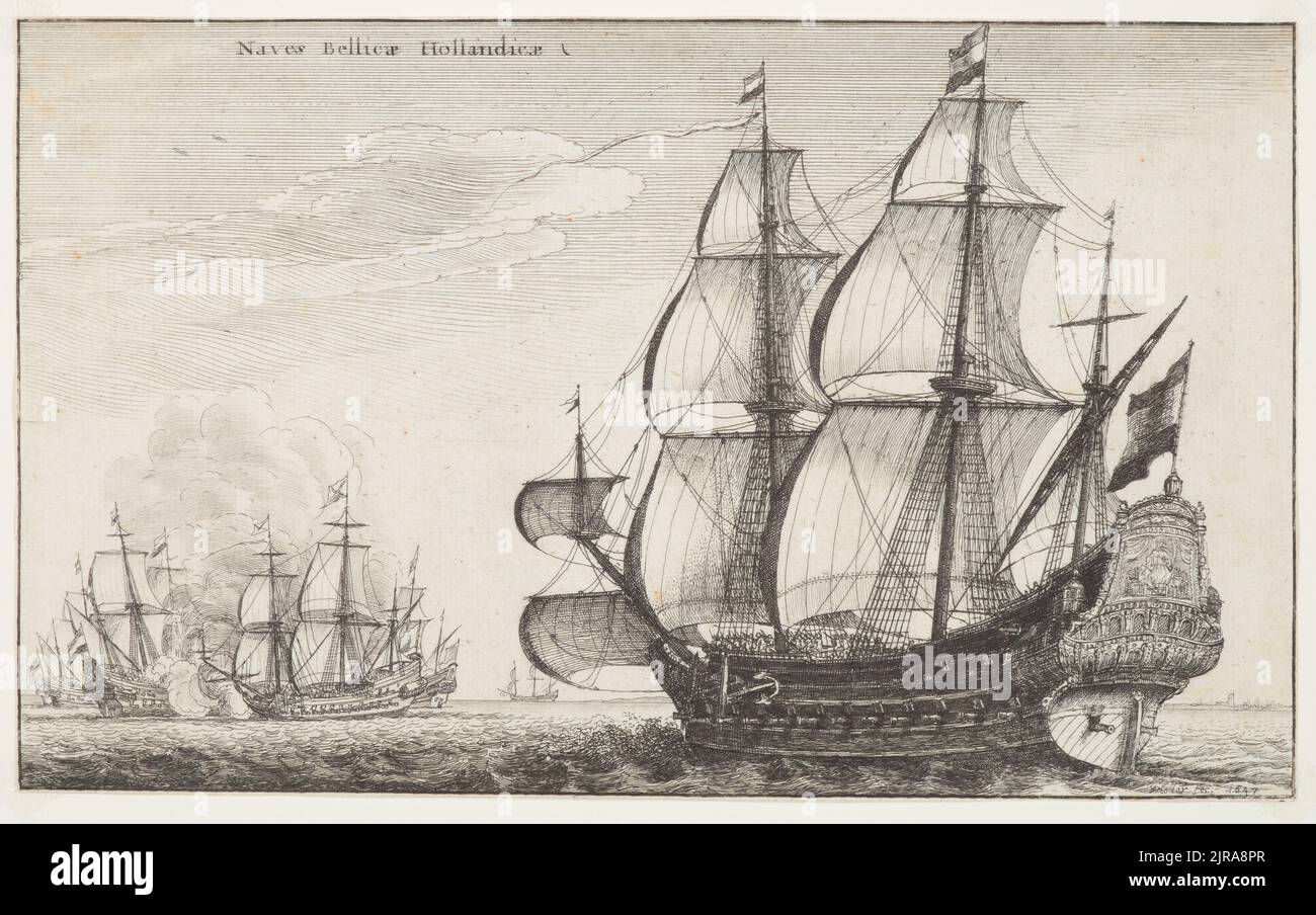 Dutch warships., 1647, Flanders, by Wenceslaus Hollar. Gift of Bishop Monrad, 1869. Stock Photo