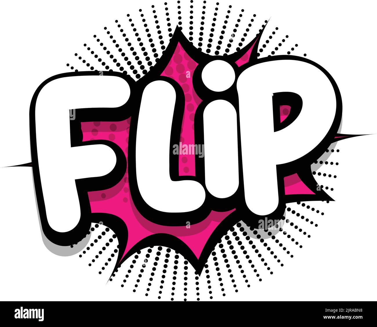 flip Comic book Speech explosion bubble vector art illustration for