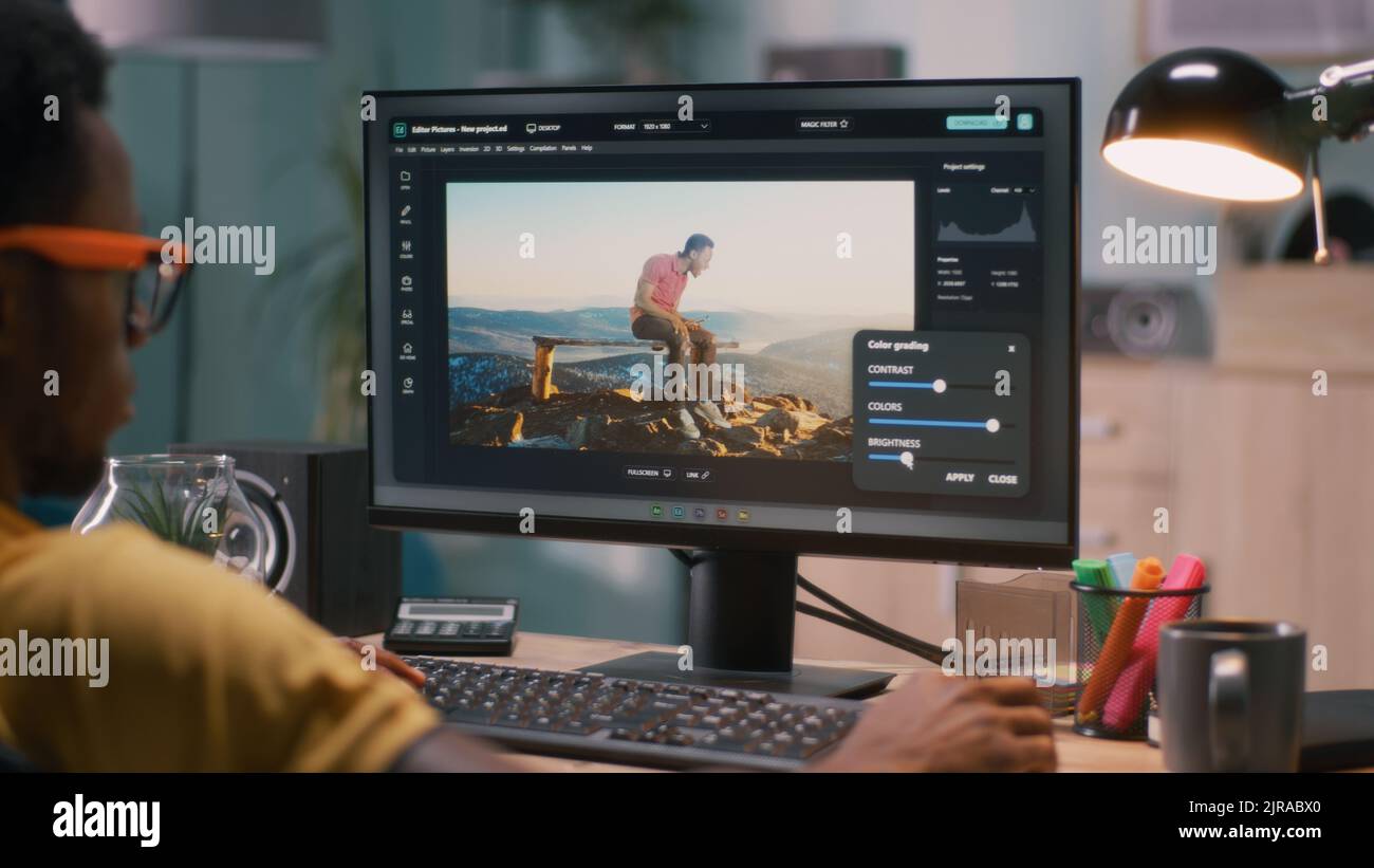 Adding background to green screen hires stock photography and images