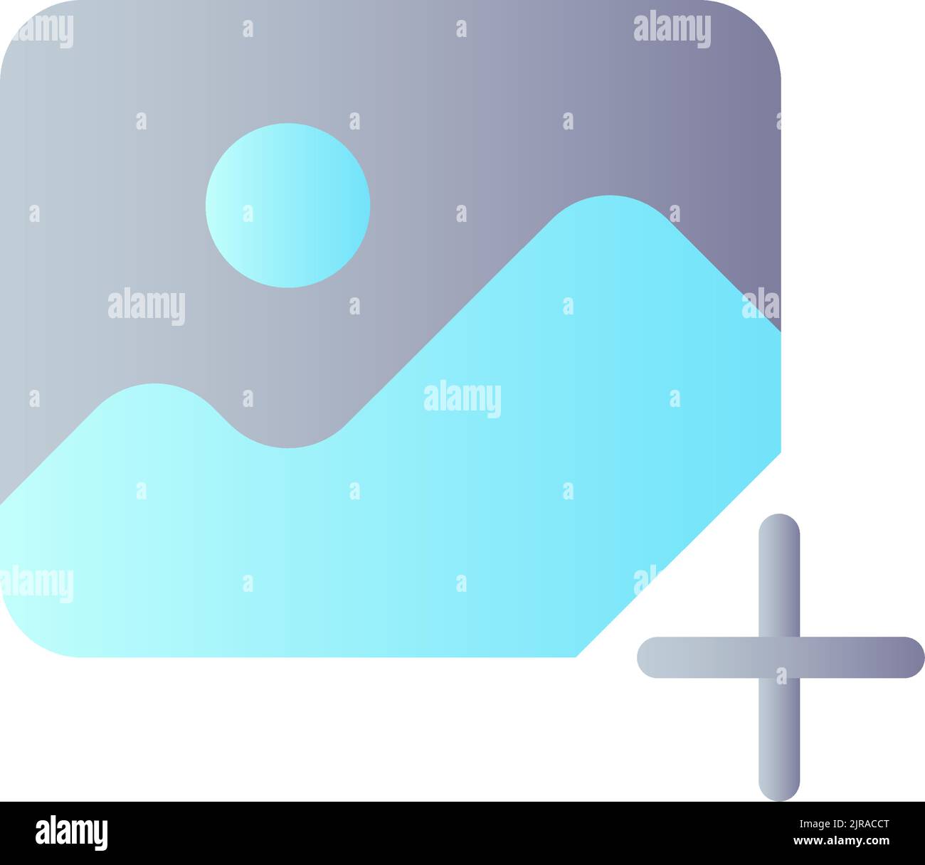 Add picture flat gradient color ui icon Stock Vector