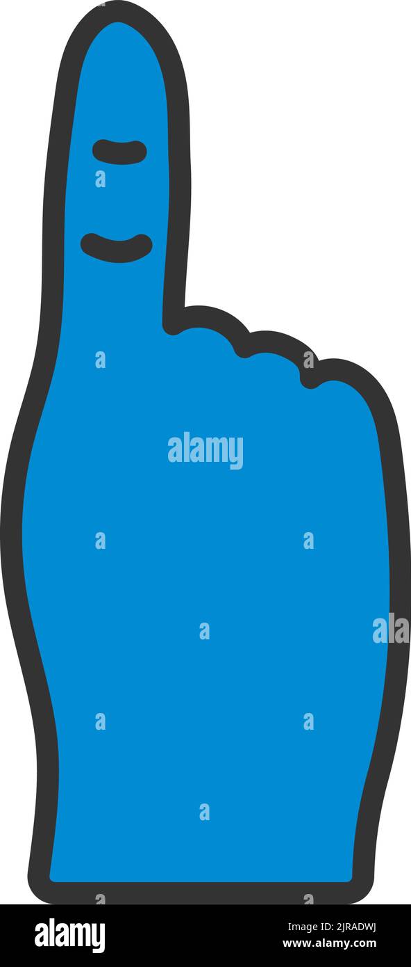Fans Foam Finger Icon. Editable Bold Outline With Color Fill Design