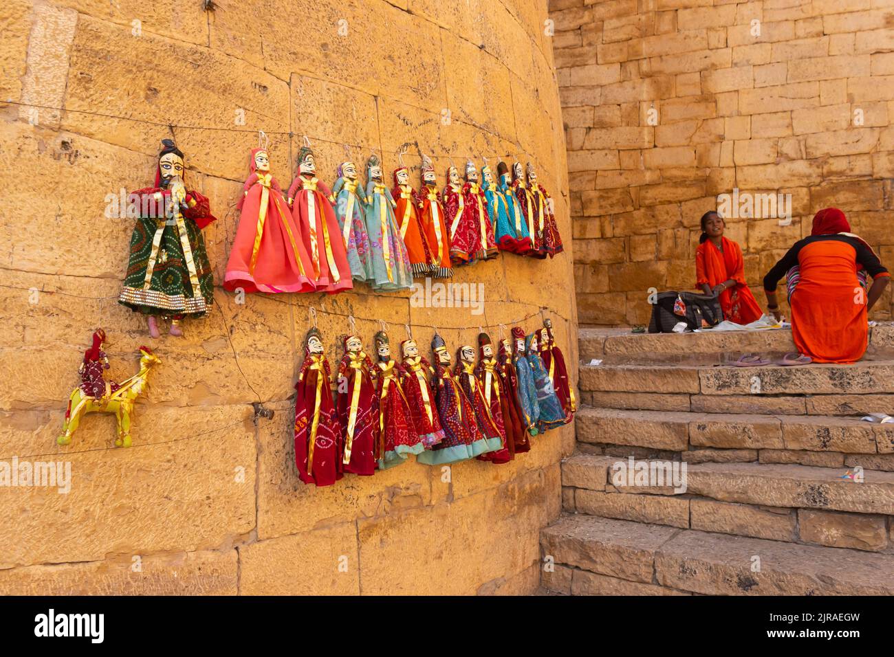 The Views of Jaisalmer City, Landscapes and street Activities Stock Photo