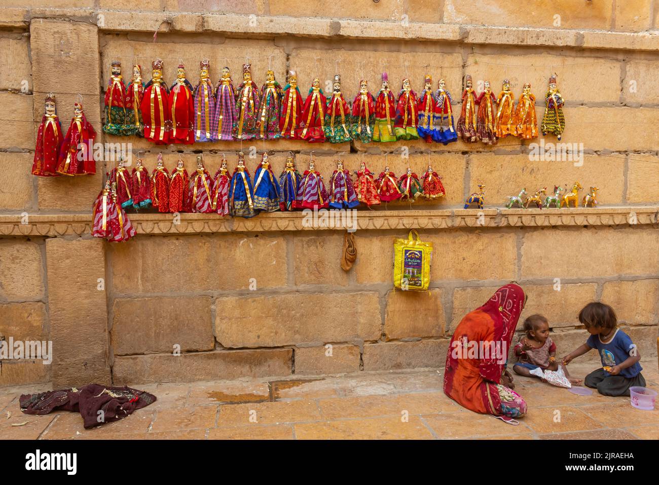 The Views of Jaisalmer City, Landscapes and street Activities Stock Photo