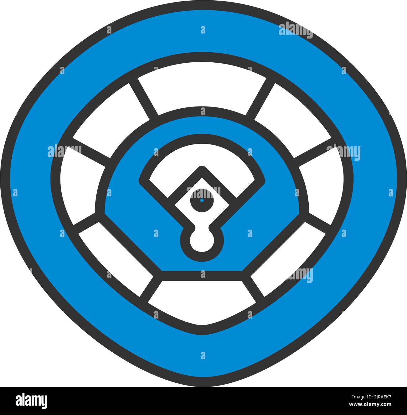 Baseball Stadium Icon. Editable Bold Outline With Color Fill Design