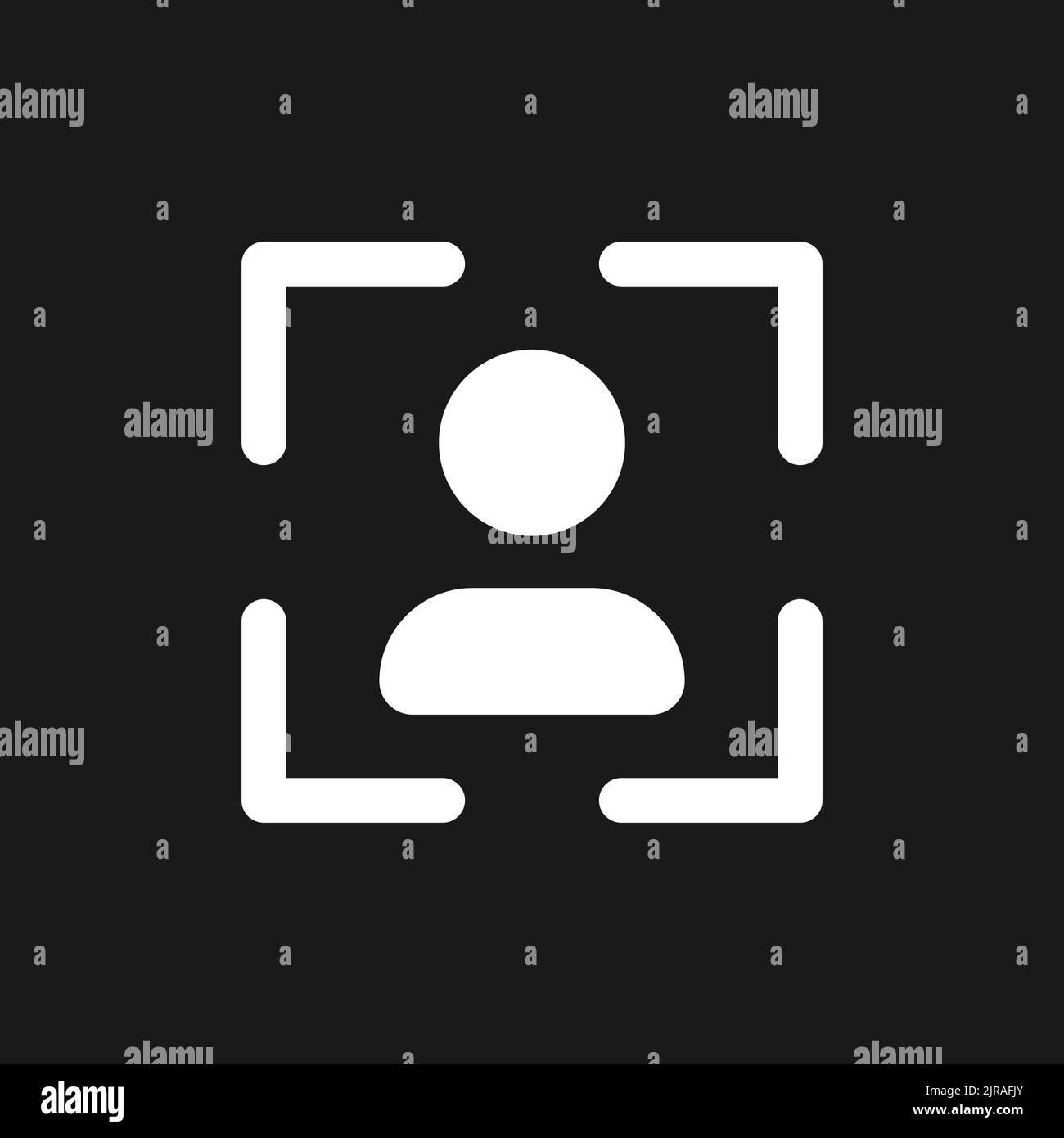 Profile image dark mode glyph ui icon Stock Vector