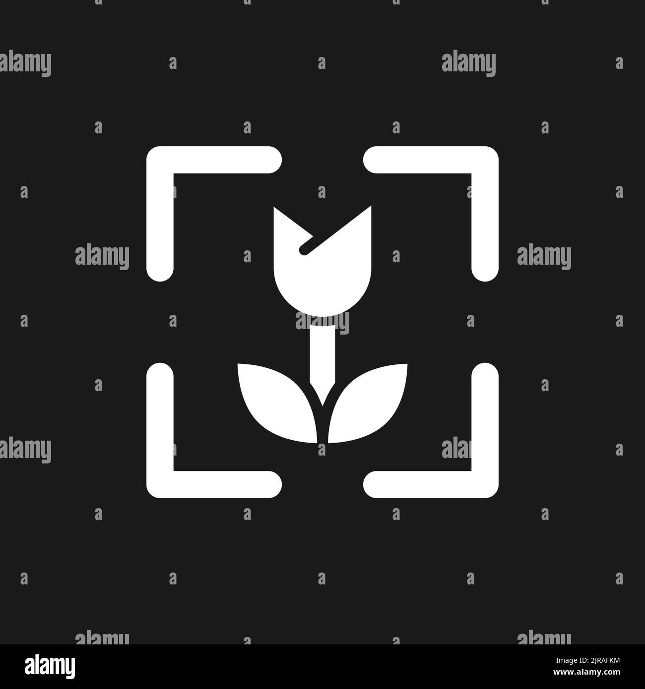 Macro photo mode dark mode glyph ui icon Stock Vector
